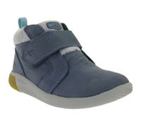 Comfortable KEEN Knx Middle Vintage children's barefoot-style sneaker boots with Eco Anti-Odor technology; genuine leather shoes (Model 1031243, Blue)