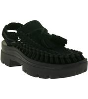 Moderne KEEN UNEEK PLT Tassel Unisex Leder Plateau-Sandalen – Stylische Freizeitsandalen mit innovativem Zwei-Kordel-Design 1030336 Schwarz