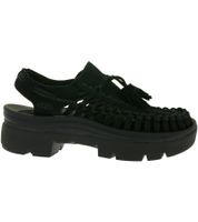 Moderne KEEN UNEEK PLT Tassel Unisex Leder Plateau-Sandalen – Stylische Freizeitsandalen mit innovativem Zwei-Kordel-Design 1030336 Schwarz