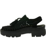 Moderne KEEN UNEEK PLT Tassel Unisex Leder Plateau-Sandalen – Stylische Freizeitsandalen mit innovativem Zwei-Kordel-Design 1030336 Schwarz