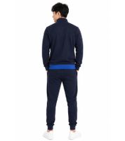 Australian Herren Lounge-Wear-Set 2-teilig Baumwoll Half-Zip-Pullover & Jogginghose mit Logo-Schriftzug AF69 Dunkelblau/Royal-Blau/Weiß