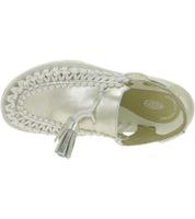 Moderne KEEN UNEEK PLT Tassel Unisex Leder Plateau-Sandalen – Stylische Freizeitsandalen mit innovativem Zwei-Kordel-Design 1030338 Champagne Gold/Star White