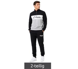 Ensemble loungewear 2 pièces pour homme Australian : Pull demi-zip et pantalon de jogging en coton avec logo AF69, noir