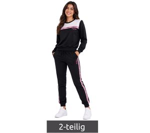 Ensemble de jogging 2 pièces Australian pour femme (sweat-shirt et pantalon de jogging) AF 43 – Noir/Rose