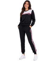Modern Australian Women's 2-Piece Homewear & Leisure Jogging Suit (Sweatshirt & Joggers) AF 43 – Black/Pink