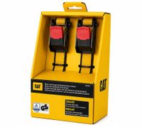 2er Pack CATERPILLAR Zurrgurte 3 m x 25 mm mit Klemmschloss S-Haken 250 daN Spanngurte **B-Ware – geprüft & funktionell einwandfrei** Gelb