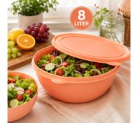 Frischhaltedosen Starter-Set mit 4 Dosen & Deckeln – 2x 4L + 2x 8L Aufbewahrungsschüsseln Peach/Lila