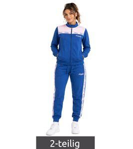Conjunto de ropa de estar por casa para mujer de Australian Homewear, 2 piezas: Sudadera y pantalón deportivo de algodón con logo AF 40 Azul/Rosa