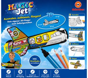 Aereo gonfiabile Günther Magic Jet da colorare, 44 cm, aereo 3D **B-Stock – Testato e perfettamente funzionante** Giocattolo per bambini dai 3 anni in su