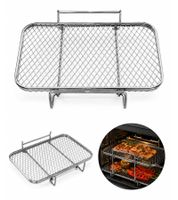 Insert pour friteuse à air chaud en acier inoxydable, conception à deux niveaux, compatible avec les friteuses de 5 à 6 litres, dimensions approximatives : 19,5 x 13 x 11,5 cm *Produit de seconde main – Testé et entièrement fonctionnel**