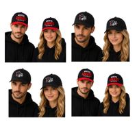 Casquette trucker unisexe Helvetic Guards de la Ligue européenne de football (EUF) avec visière en mesh, coloris noir/rouge, noir/blanc, noir/rouge et noir/blanc.