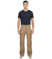 Durable Build Your Brand Pure Vintage Men's Cotton Cargo Trousers – Outdoor & Work Pants with 8 Pockets (Beige or Black)