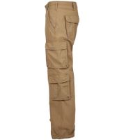 Durable Build Your Brand Pure Vintage Men's Cotton Cargo Trousers – Outdoor & Work Pants with 8 Pockets (Beige or Black)