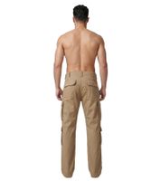 Durable Build Your Brand Pure Vintage Men's Cotton Cargo Trousers – Outdoor & Work Pants with 8 Pockets (Beige or Black)