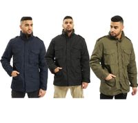 klassische Build Your Brand M65 Herren US-Feldjacke mit separater Innenjacke B3108 Urban in Navy-Blau, Schwarz und Oliv-Grün