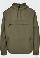 Build your Brand Herren Sommer Windbreaker wasserabweisende Hoodie-Jacke B3162 in Oliv-Grün oder Schwarz