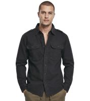 2er Pack klassisches Build Your Brand Vintage Langarm-Hemd Herren Shirt im Used Look Longsleeve B9373 Schwarz