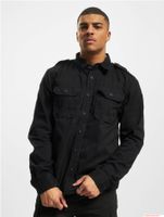 2er Pack klassisches Build Your Brand Vintage Langarm-Hemd Herren Shirt im Used Look Longsleeve B9373 Schwarz