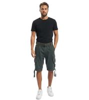 Durable Build Your Brand Savage Vintage Men's Cargo Shorts (Belt Included) – Cotton Bermuda Shorts in Beige, Anthracite Grey, Olive Green, Black, or White-Grey