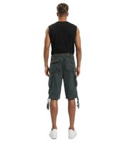 Durable Build Your Brand Savage Vintage Men's Cargo Shorts (Belt Included) – Cotton Bermuda Shorts in Beige, Anthracite Grey, Olive Green, Black, or White-Grey