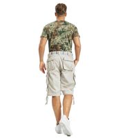 Durable Build Your Brand Savage Vintage Men's Cargo Shorts (Belt Included) – Cotton Bermuda Shorts in Beige, Anthracite Grey, Olive Green, Black, or White-Grey