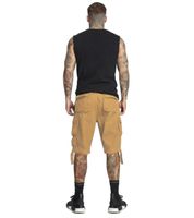 Durable Build Your Brand Savage Vintage Men's Cargo Shorts (Belt Included) – Cotton Bermuda Shorts in Beige, Anthracite Grey, Olive Green, Black, or White-Grey