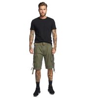 Durable Build Your Brand Savage Vintage Men's Cargo Shorts (Belt Included) – Cotton Bermuda Shorts in Beige, Anthracite Grey, Olive Green, Black, or White-Grey