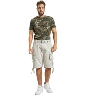 Durable Build Your Brand Savage Vintage Men's Cargo Shorts (Belt Included) – Cotton Bermuda Shorts in Beige, Anthracite Grey, Olive Green, Black, or White-Grey
