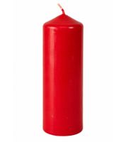 Candela classica a colonna in cera, decorativa, 17 x 5,7 cm **Articolo di seconda scelta - Testato e perfettamente funzionante** Rosso
