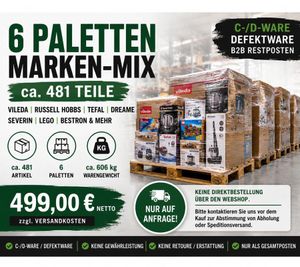 6 Pallets Mixed Branded Goods approx. 481 Items Vileda Russell Hobbs Tefal Dreame & More C/D Grade Defective Goods B2B Job Lot