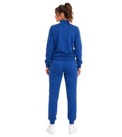Australian Women's 2-Piece Cotton Loungewear Set (Sweat Jacket & Joggers with Logo Lettering) – Black/White/Pink, Blue/Pink, Grey/Navy Blue, Grey Melange