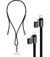 Cordón para celular Intenso con función de carga y datos, 2 puertos USB-C, hasta 1,65 metros **Producto de segunda mano – Probado y completamente funcional** Negro
