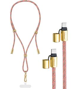 Cordón para celular Intenso con función de carga y datos, 2 puertos USB-C, hasta 1,65 metros **Producto de segunda mano – Probado y completamente funcional** Multicolor