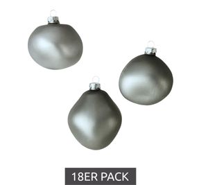 18-Pack of Glass Christmas Baubles in Organic Shapes – Anthracite Home Decor
