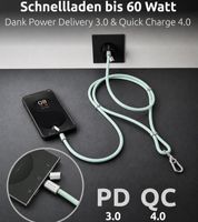 Cordón para celular Intenso como cable de carga y datos, 2 puertos USB-C, hasta 1,65 metros, carga rápida de hasta 60 vatios. **Producto de segunda mano – Probado y en perfecto funcionamiento**. 