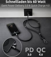Cordón para celular Intenso como cable de carga y datos, 2 puertos USB-C, hasta 1,65 metros, carga rápida de hasta 60 vatios. **Producto de segunda mano – Probado y en perfecto funcionamiento**. 