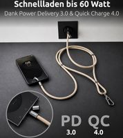 Cordón para celular Intenso como cable de carga y datos, 2 puertos USB-C, hasta 1,65 metros, carga rápida de hasta 60 vatios. **Producto de segunda mano – Probado y en perfecto funcionamiento**. 