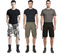 robuste Build Your Brand Vintage Cargo Shorts Sommer-Bermuda im Military-Style Baumwoll-Shorts B2002 in Camouflage-Grün/Grau, Oliv-Grün oder Schwarz