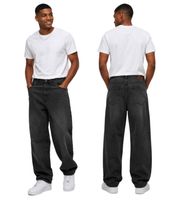 Lässige URBAN CLASSICS Herren Jeans im Loose Fit mit weitem Bein Baumwoll-Jeans Baggy Denim Hose in Schwarz/Grau oder Schwarz
