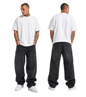 Lässige URBAN CLASSICS Herren Jeans im Loose Fit mit weitem Bein Baumwoll-Jeans Baggy Denim Hose in Schwarz/Grau oder Schwarz