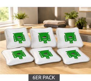 Lot de 6 sacs pour aspirateur Swirl M40/M50 avec filtre EcoPor (6 sacs filtrants + 1 microfiltre, autonomie d'un an) **Reconditionné – Testé et fonctionnel** Blanc/Vert