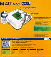 Paquete de 6 bolsas para aspiradora Swirl M40/M50 con filtro EcoPor (6 bolsas de filtro de polvo + 1 microfiltro, suministro para un año) **Producto de segunda mano – Probado y en perfecto estado** Blanco/Verde
