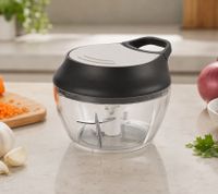 Mini Food Chopper with Pull-Cord Mechanism & Stainless Steel Blades **B-Grade – tested & fully functional** in Black