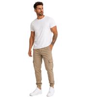 Eleganti pantaloni cargo da uomo URBAN CLASSICS, in cotone, 270 g/m², pantaloni casual per tutti i giorni, neri e beige
