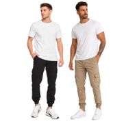 Eleganti pantaloni cargo da uomo URBAN CLASSICS, in cotone, 270 g/m², pantaloni casual per tutti i giorni, neri e beige
