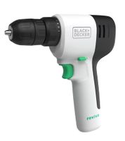 Perceuse-visseuse sans fil BLACK+DECKER 12 V avec présélection de couple à 10 niveaux et batterie intégrée 1,5 Ah **Produit de seconde main – Testé et entièrement fonctionnel** REVDD12C-QW Noir/Blanc