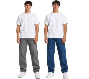 Jean DEF homme confortable en pur coton, pantalon idéal au quotidien, bleu ou gris