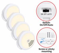 BRILO LED Sensor Lights 4-Piece Set with Motion & Twilight Sensor 4x60lm 3000K **B-Grade – tested & fully functional** in White