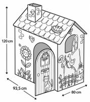 Collectino Mal- und Spielhaus aus Pappe 120x93,5x80cm inkl. Softmalstifte-Set **B-Ware – geprüft & funktionell einwandfrei** in Weiß