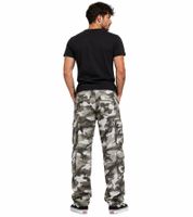 Robuste Build Your Brand Pure Vintage Herren Cargo Hose aus Baumwolle Outdoor- & Arbeitshose mit 8 Taschen in Beige, Camouflage-Grau/Weiß, Camouflage-Grün, Anthrazit oder Oliv-Grün